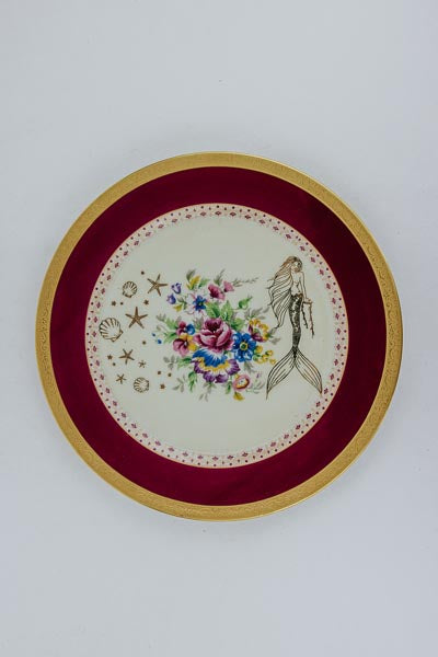 Mermaid Dinner Plates - Burgundy