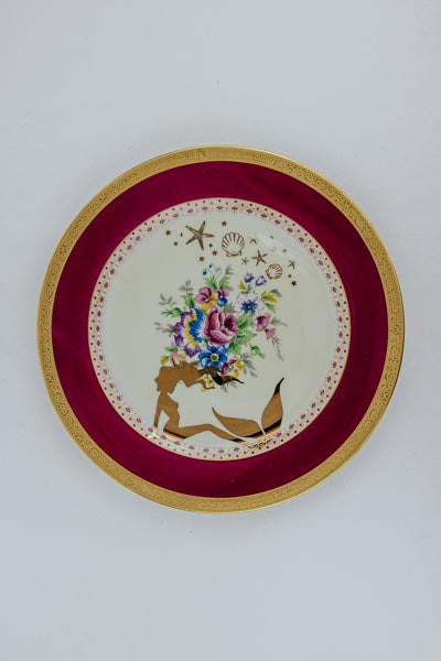 Mermaid Dinner Plates - Burgundy