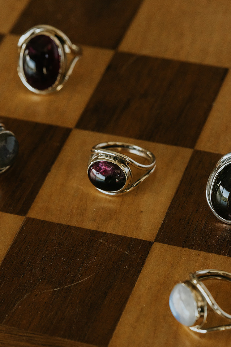 Evil Eye Ring - Tourmaline 14k