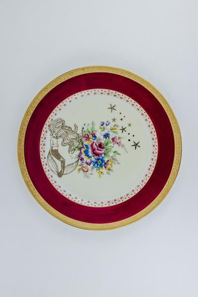 Mermaid Dinner Plates - Burgundy