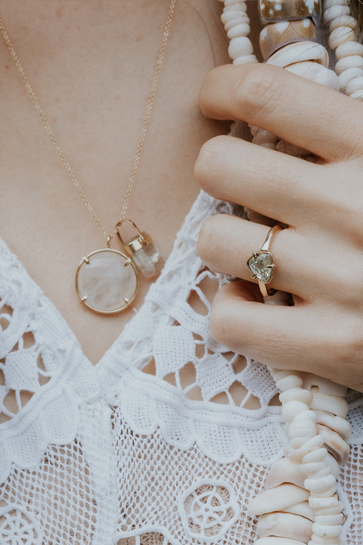 wings hawaii diamond trillion ring in solid 14k yellow gold. Fine jewelry handmade in Maui. Hawaii wedding rings, Maui bridal jewelry, unique engagement ring, one of a kind artisan handcrafted island jewelry