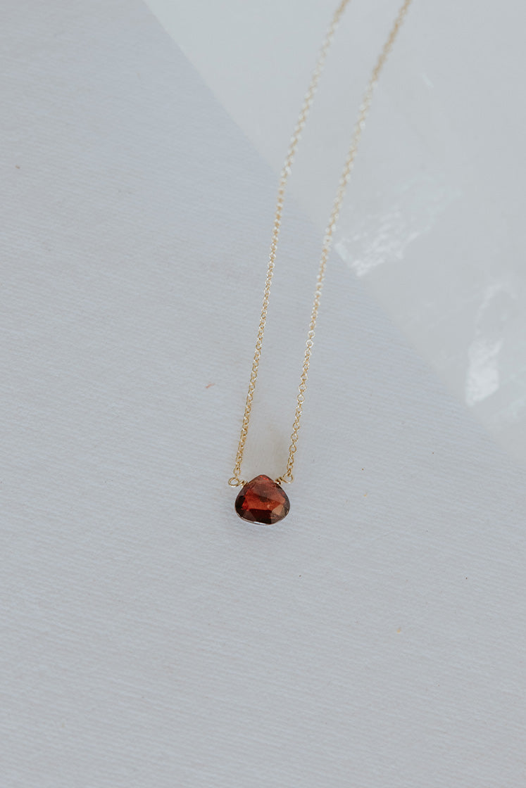 Single Stone Necklace - Warm Tones