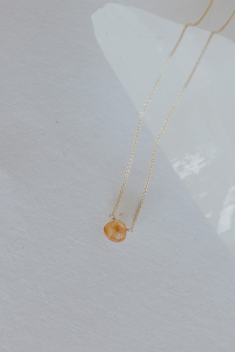 Single Stone Necklace - Warm Tones