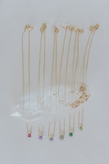 Single Stone Necklace - Cool Tones