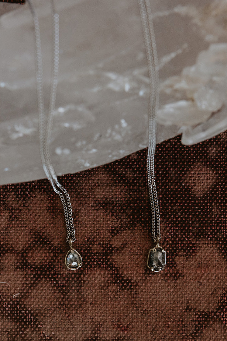 Teardrop Diamond Necklace - 14K WG