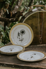 Wings Hawaii skull and bloom plate set skeleton dishware thumbnail