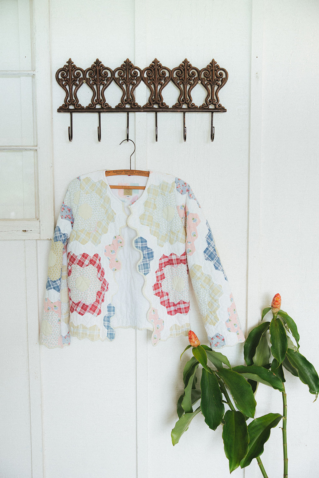 Wings Hawaii vintage quilt jacket. Upcycled, sustainable, small batch, creative fashion handmade in Maui. 