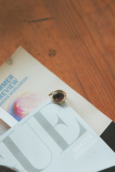 Evil Eye Ring - Tourmaline 14k