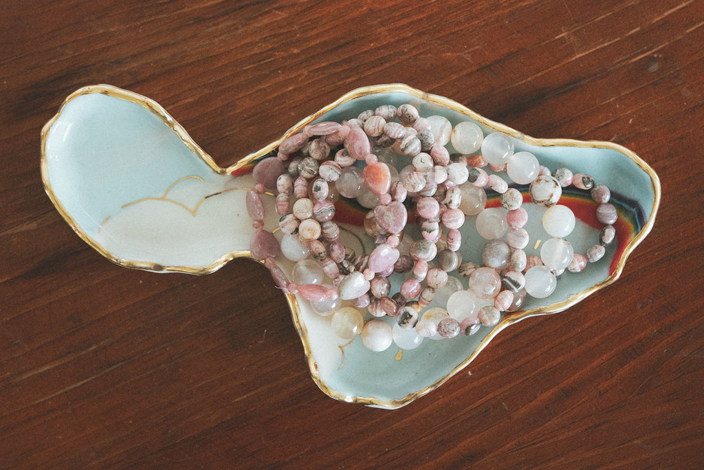 Gem Stretch Bracelet Large - Sakura Agate