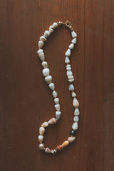 Wings Hawaii Mermaid's Treasure necklace with real Hawaiian seashells and Tahitian Pearls. Fine jewelry handcrafted in Maui. Exquisite, one of a kind, artisanal handmade piece.  thumbnail