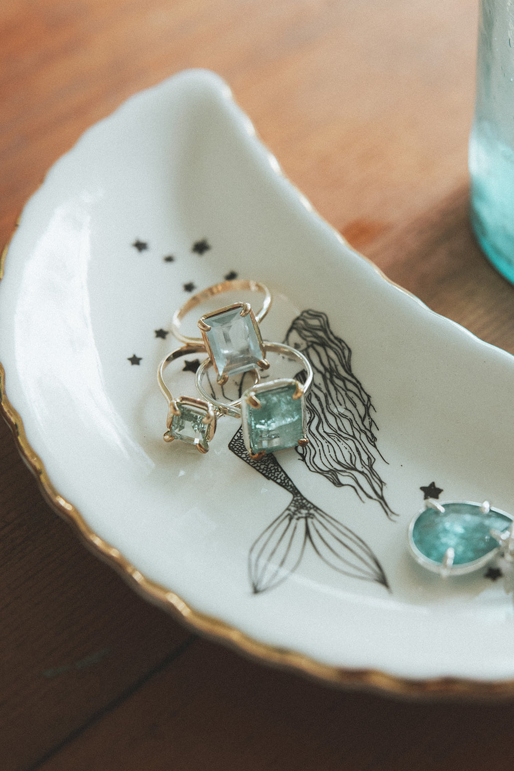 Venus Ring - Blue Tourmaline | SS + 14k