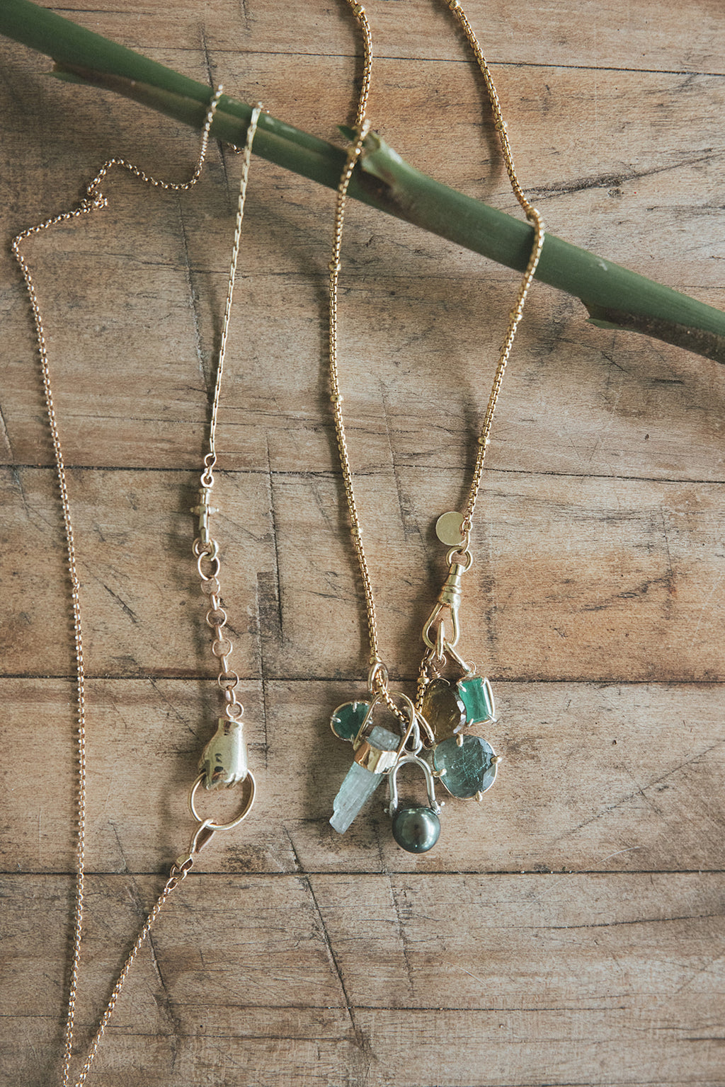 Necklace Charm - Raw Tourmaline | 14k