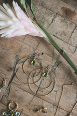 Double Hoop Earrings - Peridot