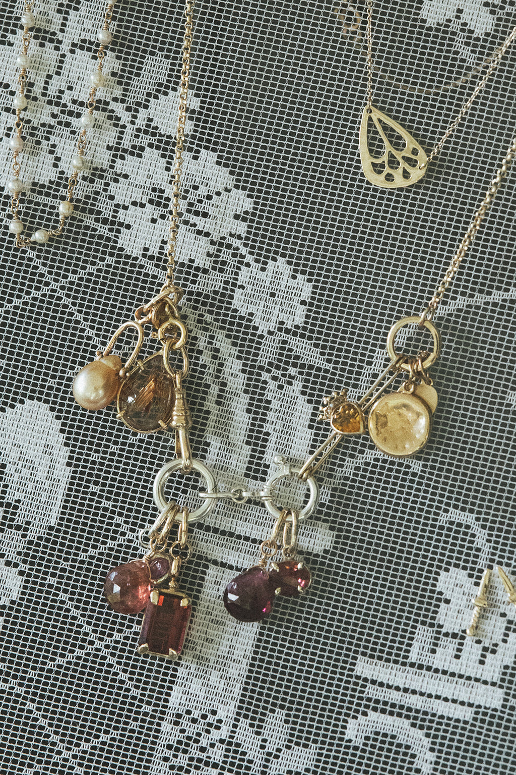 Shackle Necklace Charm - South Seas Pearl | 14K