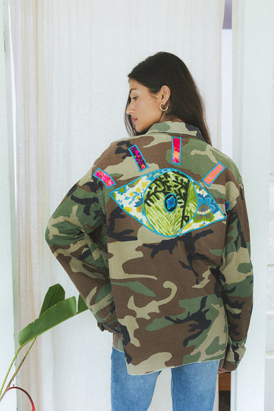 Vintage Army Camo Jacket - Evil Eye