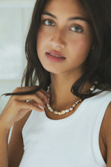 Wings Hawaii Mermaid's Treasure necklace with real Hawaiian seashells and Tahitian Pearls. Fine jewelry handcrafted in Maui. Exquisite, one of a kind, artisanal handmade piece.  thumbnail