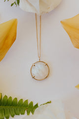 Crystal Ball Necklace - Moonstone 14k thumbnail