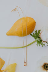 Prong Set Gemstone Necklace - Sunstone 14k thumbnail