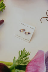 Banded Crystal Studs - Amethyst thumbnail