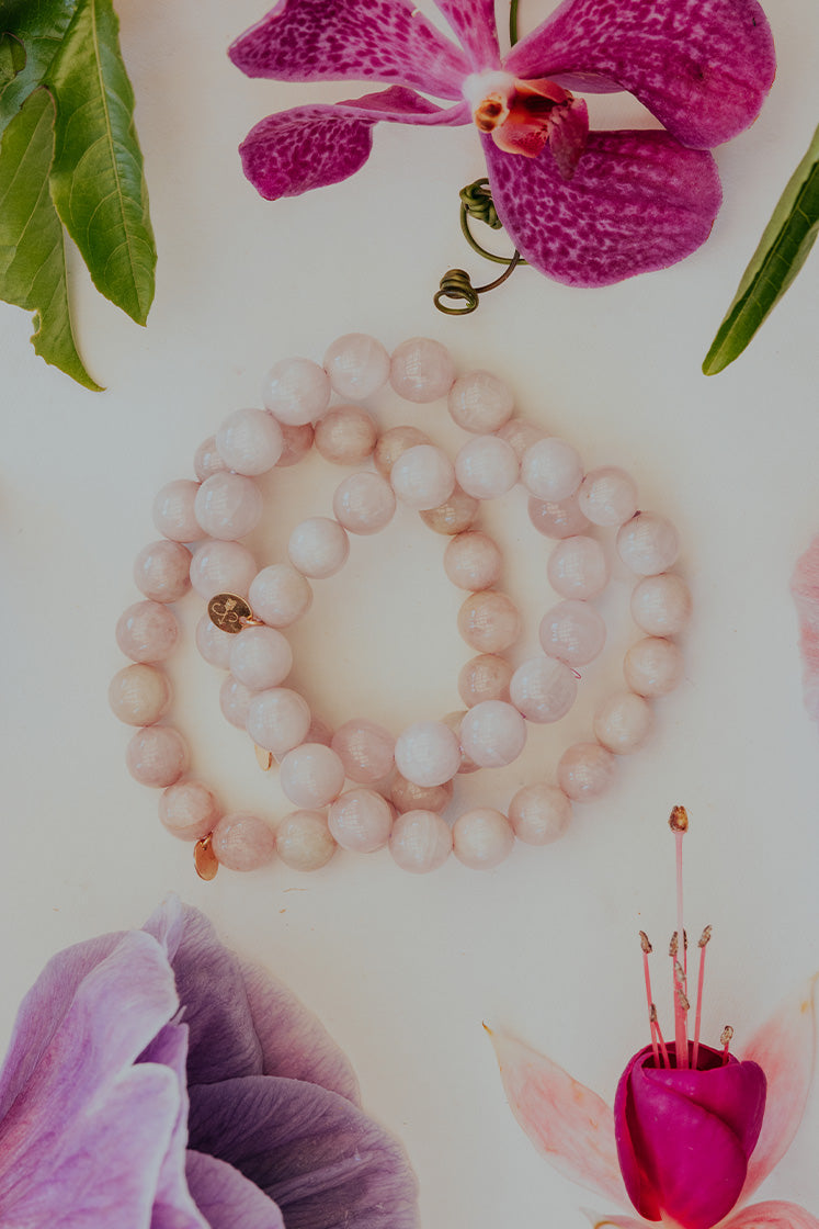 Stretchy Beaded Bracelet Large - Kunzite