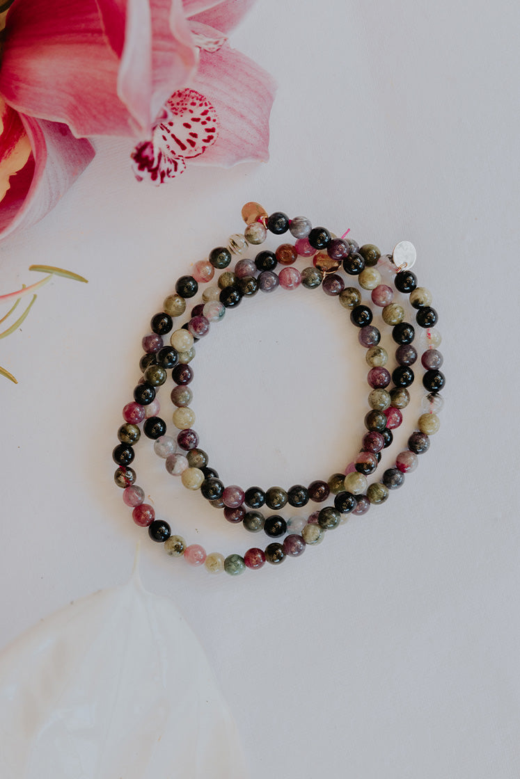 Stretchy Beaded Bracelet - Tourmaline