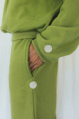 Wings Hawaii Green Sweatshirt and Joggers in 100% cotton. Designed in Maui, made in Los Angeles, USA. Small batch, sustainable, beach-inspired, elevated essentials.  thumbnail