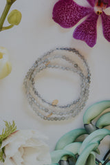 Stretchy Beaded Bracelet - Labradorite Faceted thumbnail