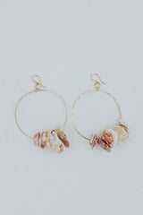 Shell Lei Hoop Earrings - Sunrise + Scallops thumbnail