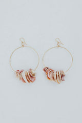 Shell Lei Hoop Earrings - Sunrise + Scallops thumbnail