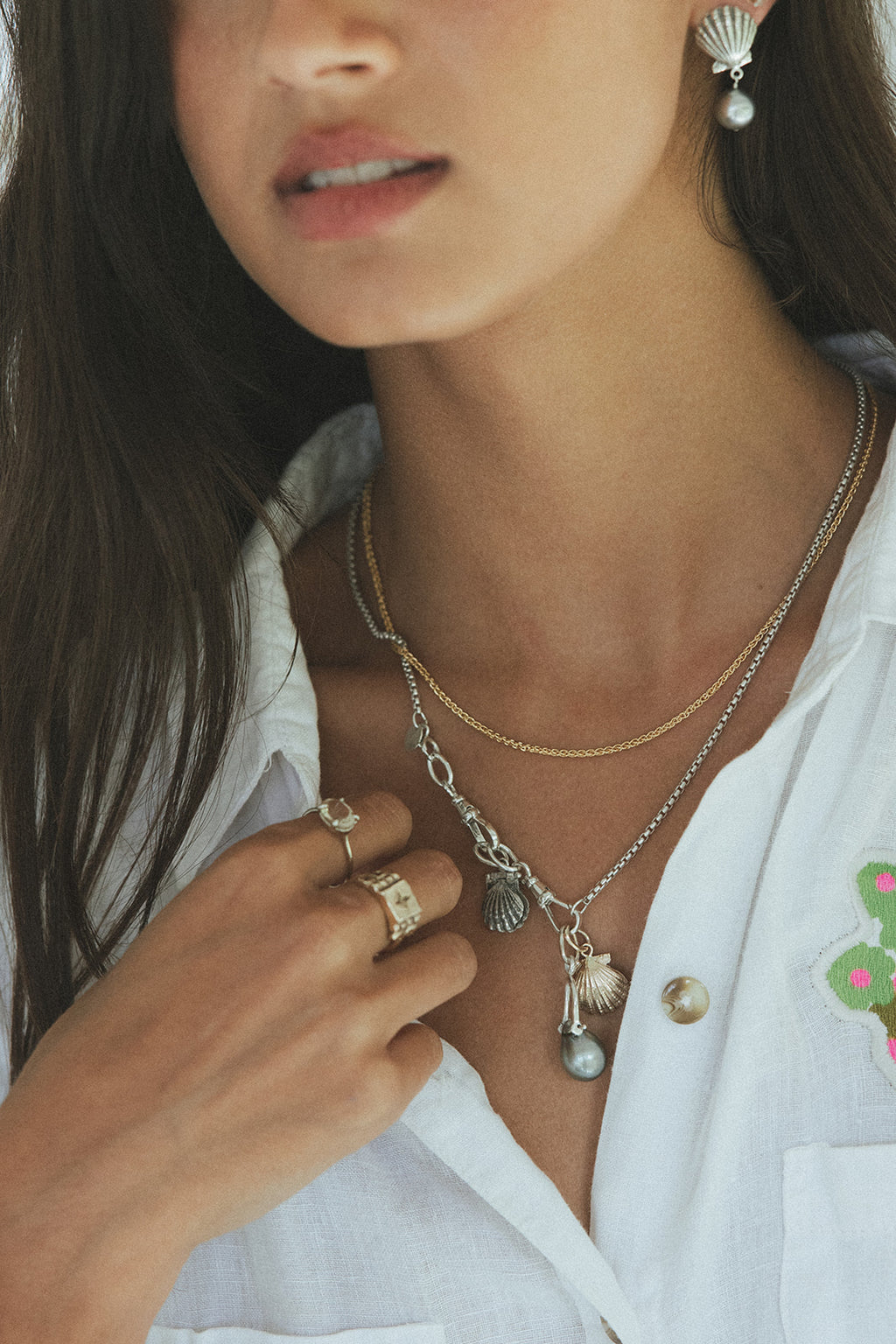 Shackle Necklace Charms - Tahitian Pearls | SS
