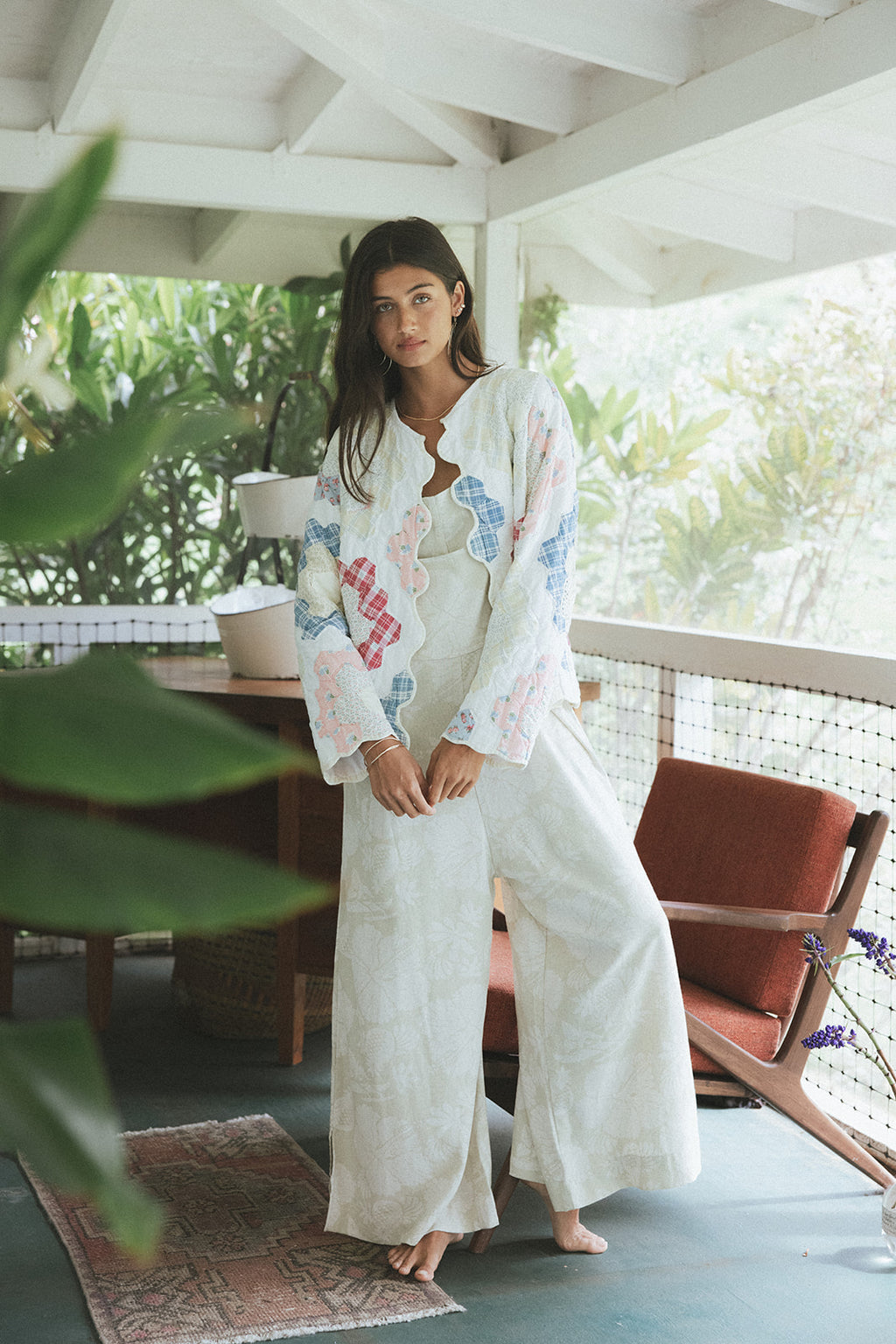 Wings Hawaii vintage quilt jacket. Upcycled, sustainable, small batch, creative fashion handmade in Maui. 