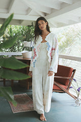 Wings Hawaii vintage quilt jacket. Upcycled, sustainable, small batch, creative fashion handmade in Maui.  thumbnail