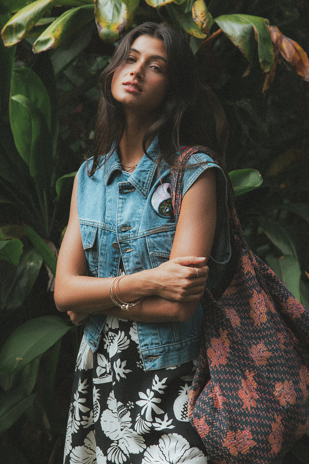 Evil Eye Denim Vest