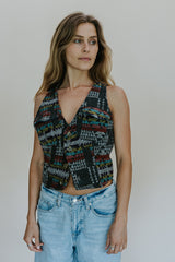 Aztec Wool Vest - Grey thumbnail