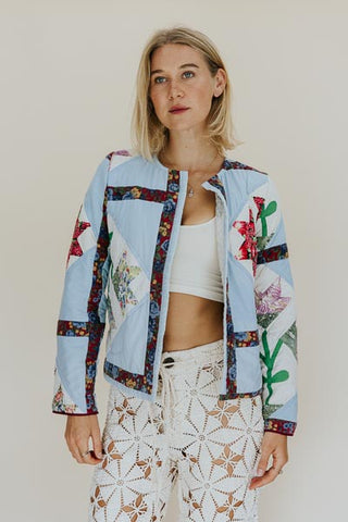 Patchwork Quilt Jacket - Tulips