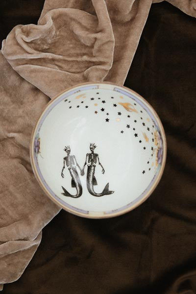 Star Crossed Lovers Jewelry Dish - Pansies