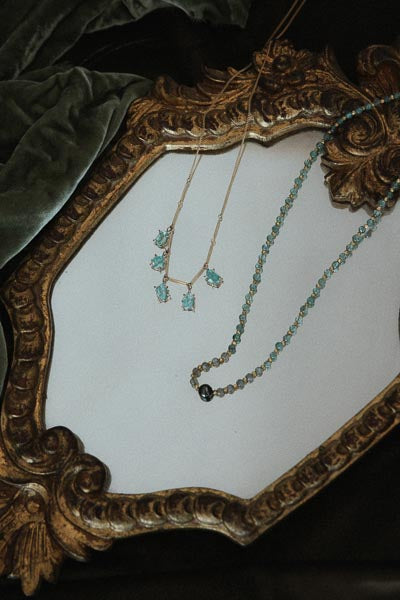 Wings Hawaii tahitian pearl beaded blue apatite necklace