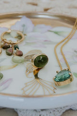 Crown Vesuvianite Garnet Ring - 14k thumbnail