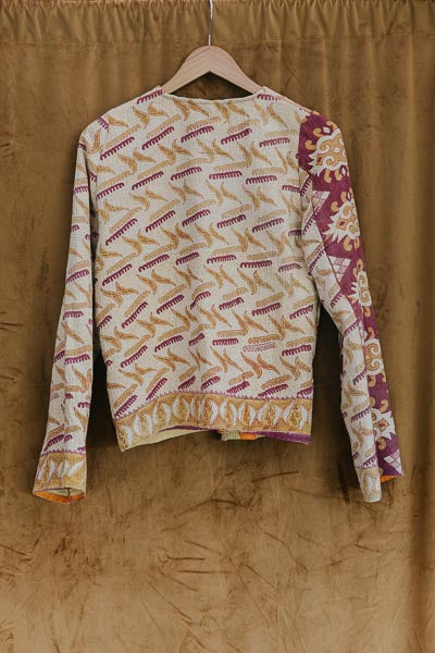 Vintage Kantha Jacket - Saffron Glow