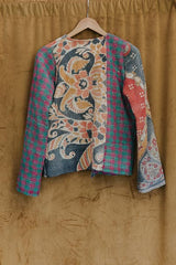 Vintage Kantha Jacket - Ocean Blossom thumbnail