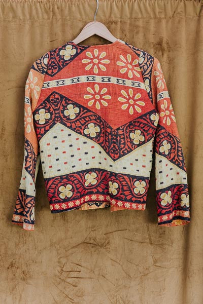Vintage Kantha Jacket - Midnight Bloom