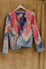 Vintage Kantha Jacket - Ocean Blossom thumbnail