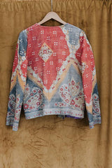 Vintage Kantha Jacket - Ocean Blossom thumbnail
