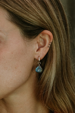 Clasp Hoop Earrings - Labradorite