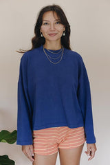 Waffle Mock Neck - Deep Surf | Rayon Blend thumbnail