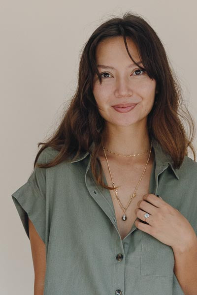 Boxy Button-up - Olive Grove