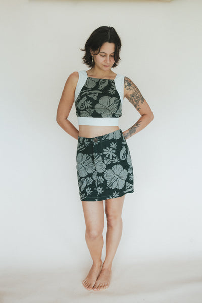 Retro Pocket Mini Skirt - Hana Forest