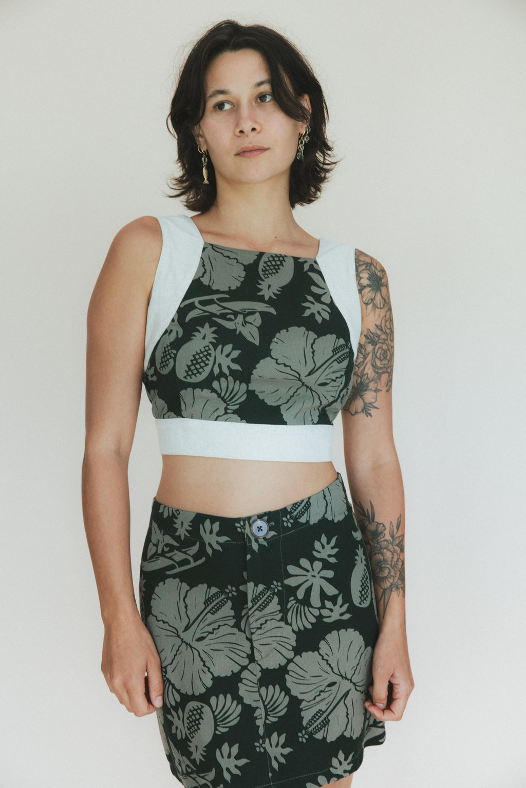 Pinafore Crop Top - Hana Forest