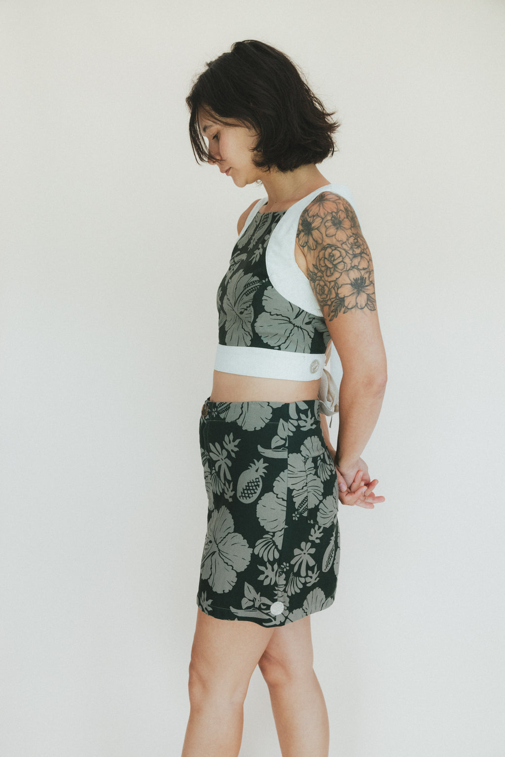 Retro Pocket Mini Skirt - Hana Forest