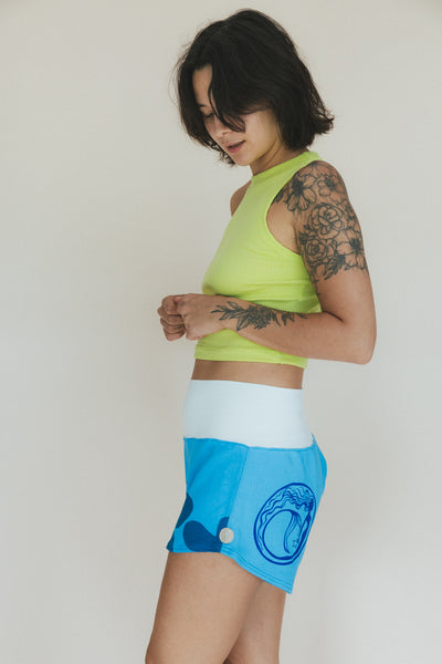 Pau Hana Shorts - Hibiscus Blue + Starmaid
